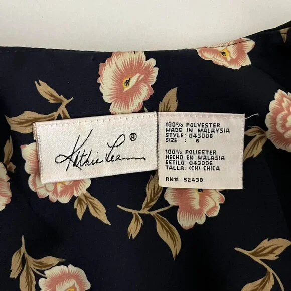 black floral vintage 90s midi dress - Picture 8 of 8